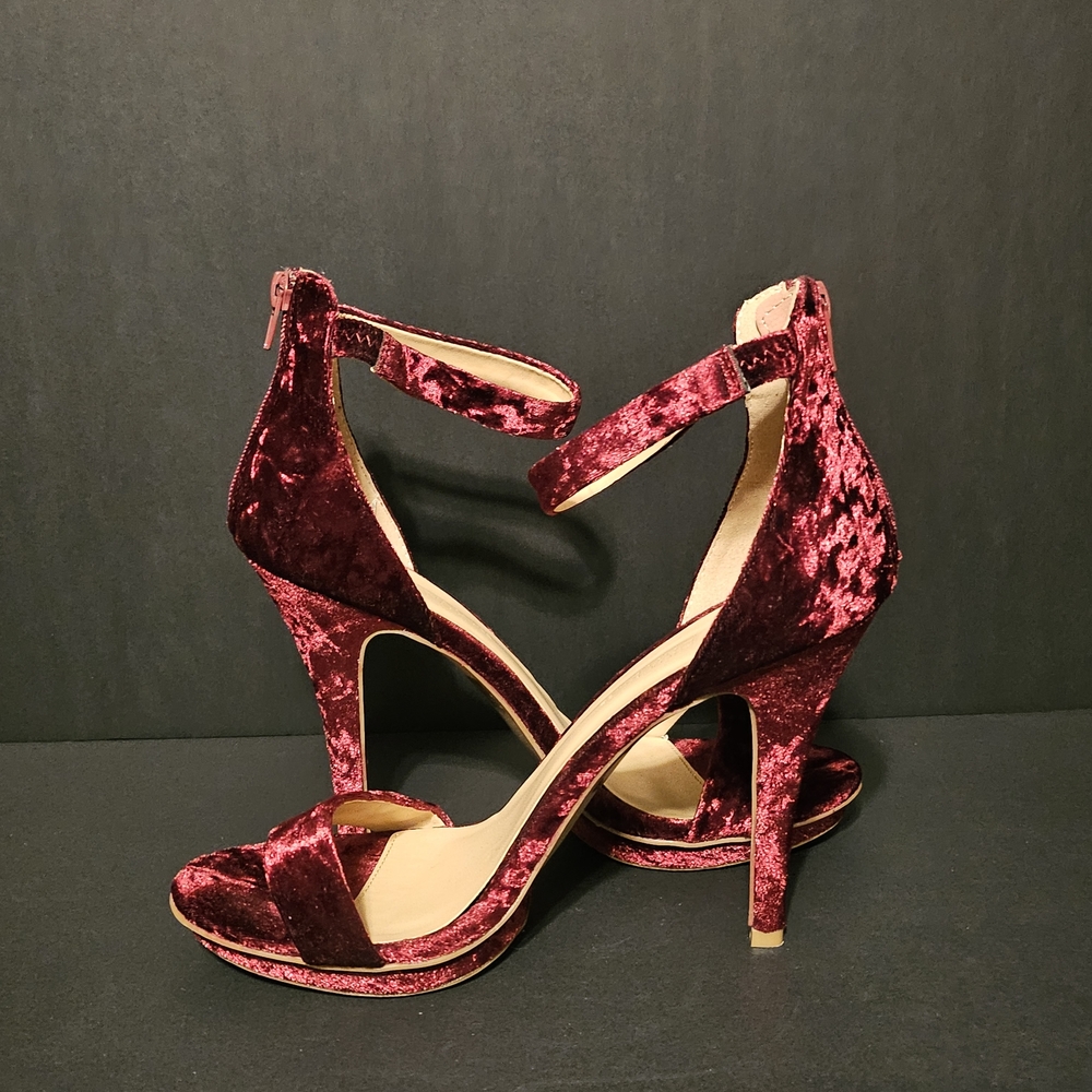 Fashion Nova Elegant Velvet Burgundy Heels